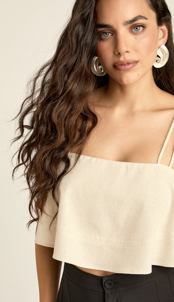 Blusa Cropped Linho Rita | Laguna