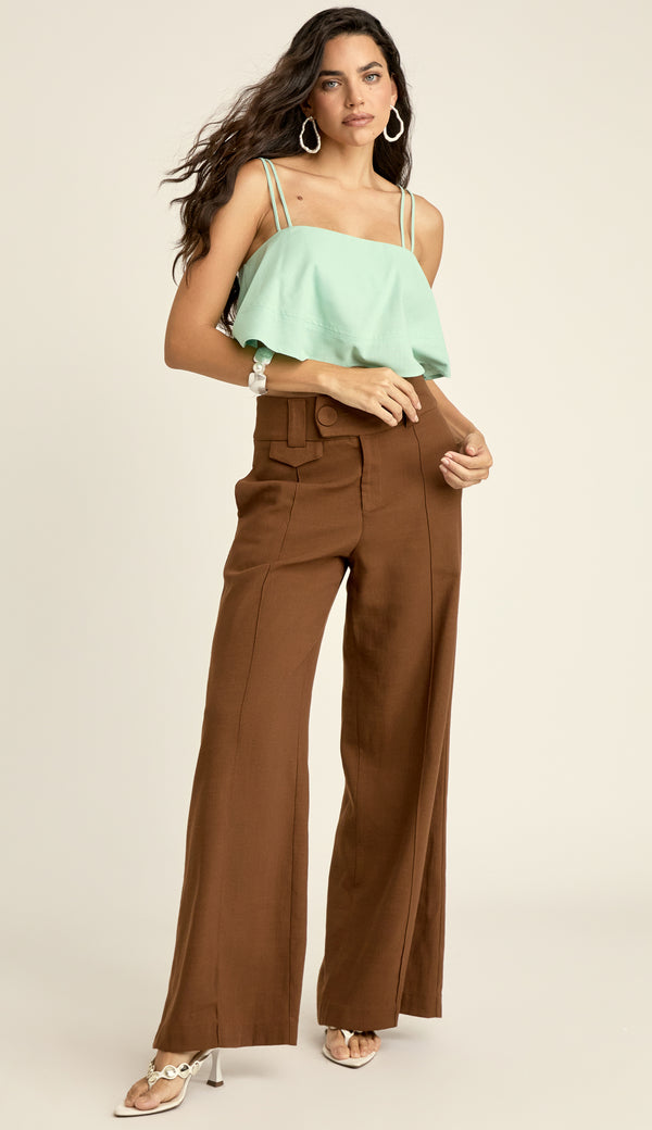 Blusa Cropped Linho Rita | Laguna