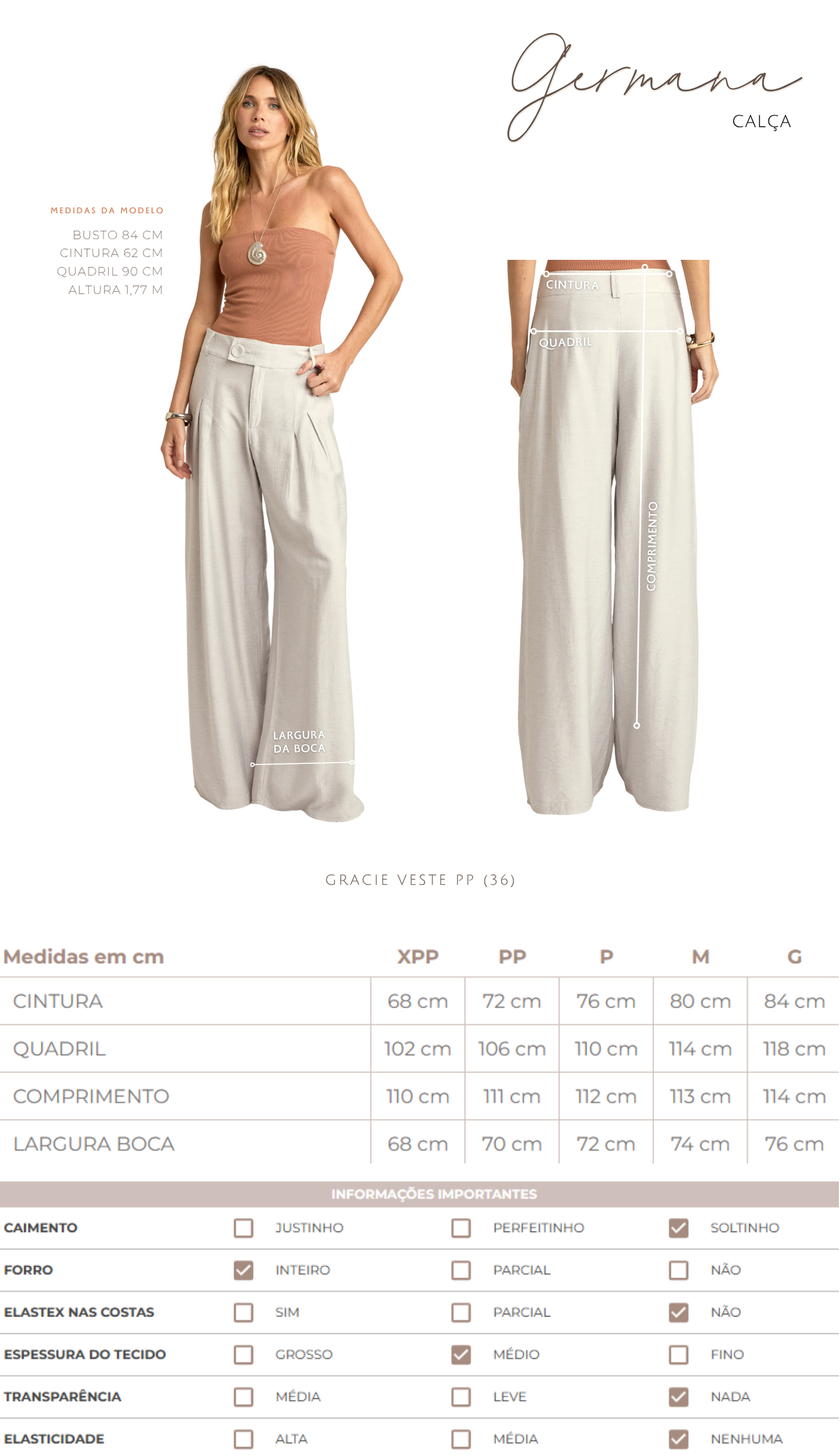Calça Viscolinho Texturizado Germana | Laguna