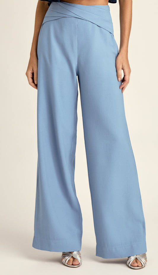 Calça Pantalona Alfaiataria Cecil Azul | Laguna