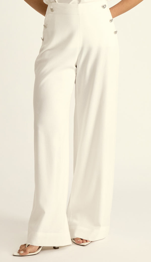 Calça Linho Mayara Off White | Laguna