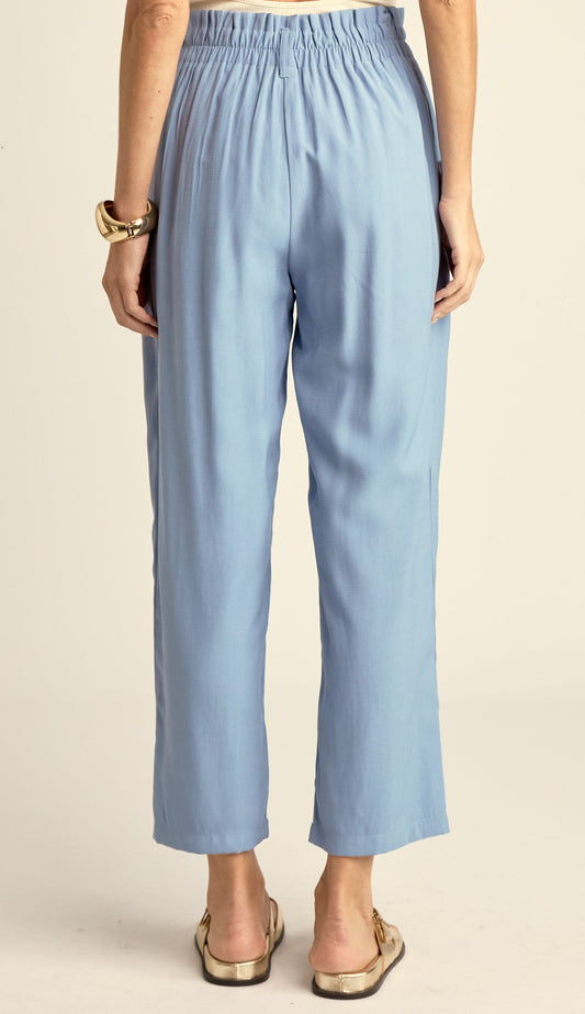 Calça Clochard Alfaiataria Textura Lili Azul | Laguna