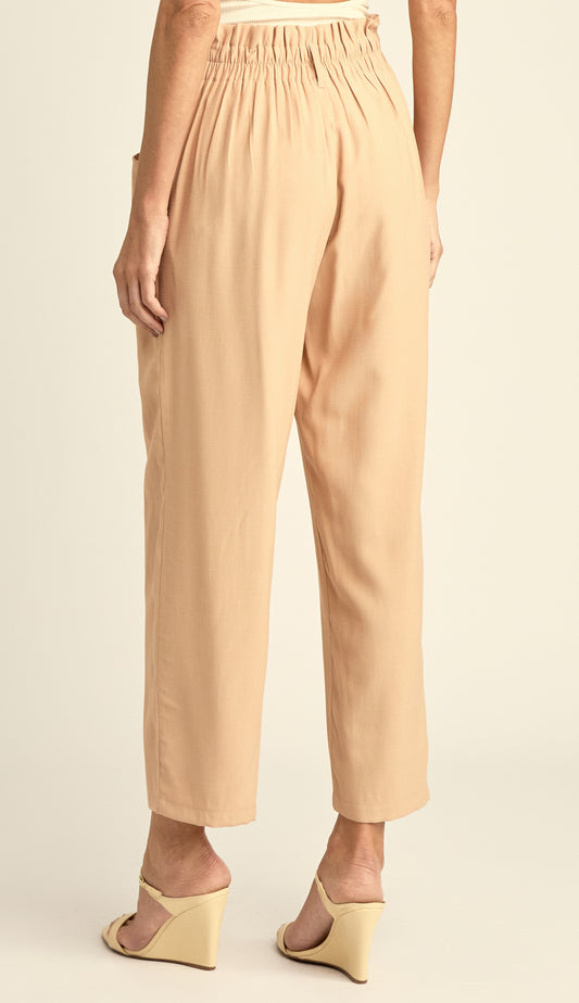 Calça Clochard Alfaiataria Textura Lili Caqui | Laguna