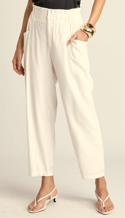 Calça Clochard Alfaiataria Textura Lili Off White | Laguna