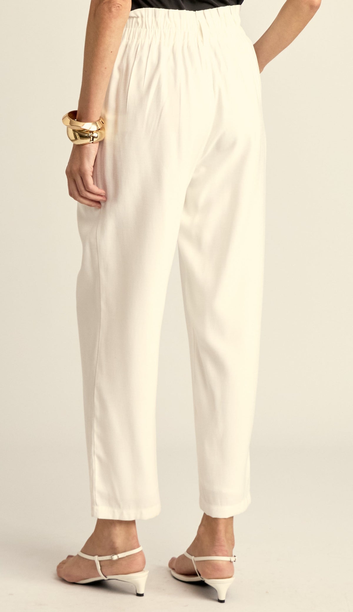 Calça Clochard Alfaiataria Textura Lili Off White | Laguna