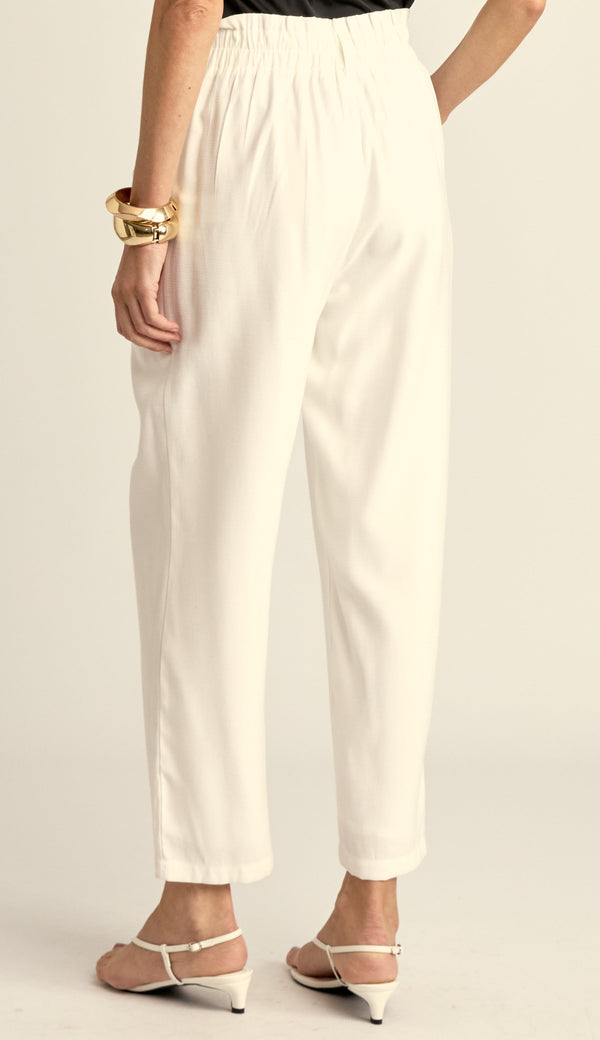 Calça Clochard Alfaiataria Textura Lili Off White | Laguna