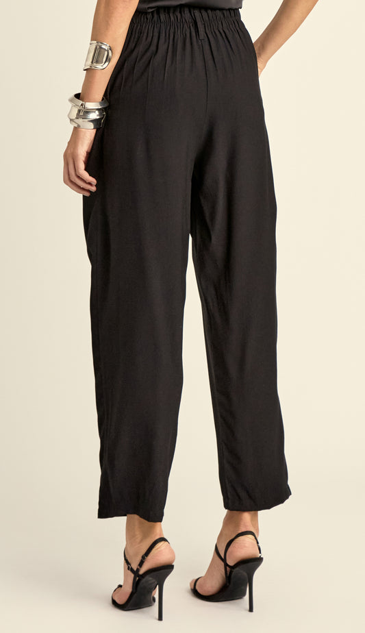 Calça Clochard Alfaiataria Textura Lili Preto | Laguna