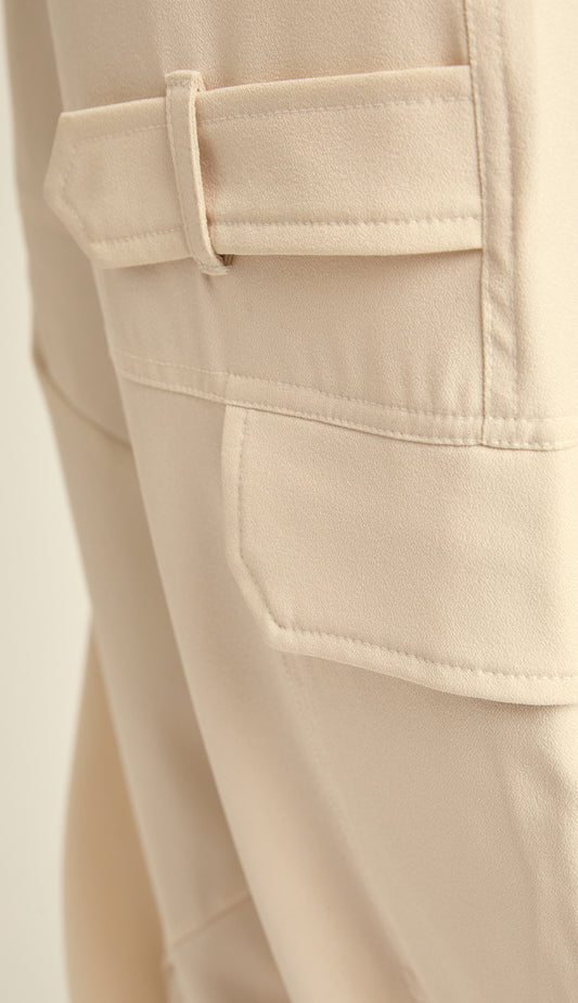 Calça Cargo Alfaiataria Balloon Lia Off White | Laguna