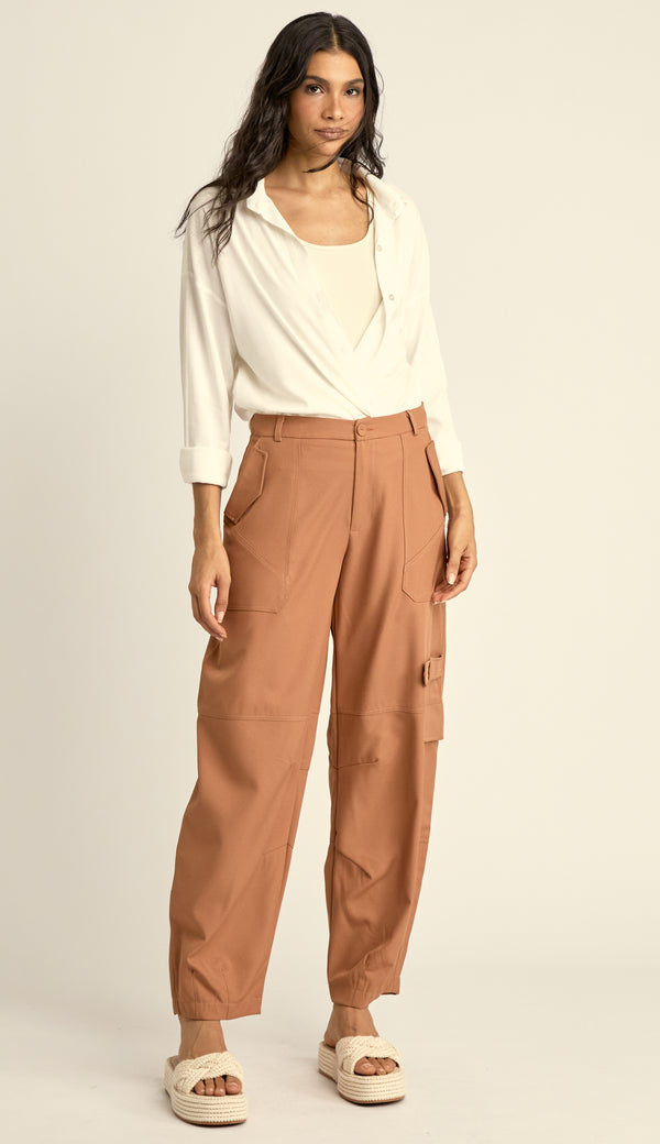 Calça Cargo Alfaiataria Balloon Lia Terra | Laguna
