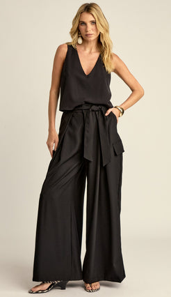 Calça Pantalona Alfaiataria Kerley Preto | Laguna