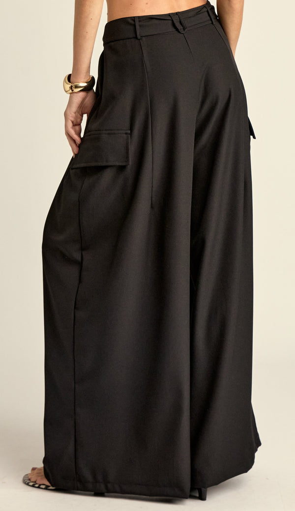 Calça Pantalona Alfaiataria Kerley Preto | Laguna