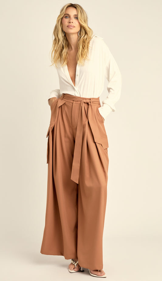 Calça Pantalona Alfaiataria Kerley Terra | Laguna