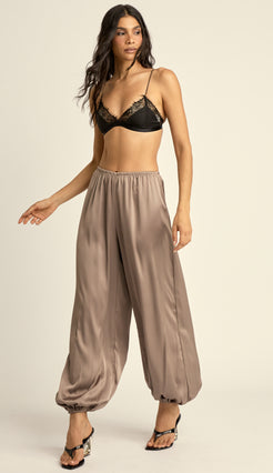 Calça Aladim Cetim Marcela Cinza | Laguna