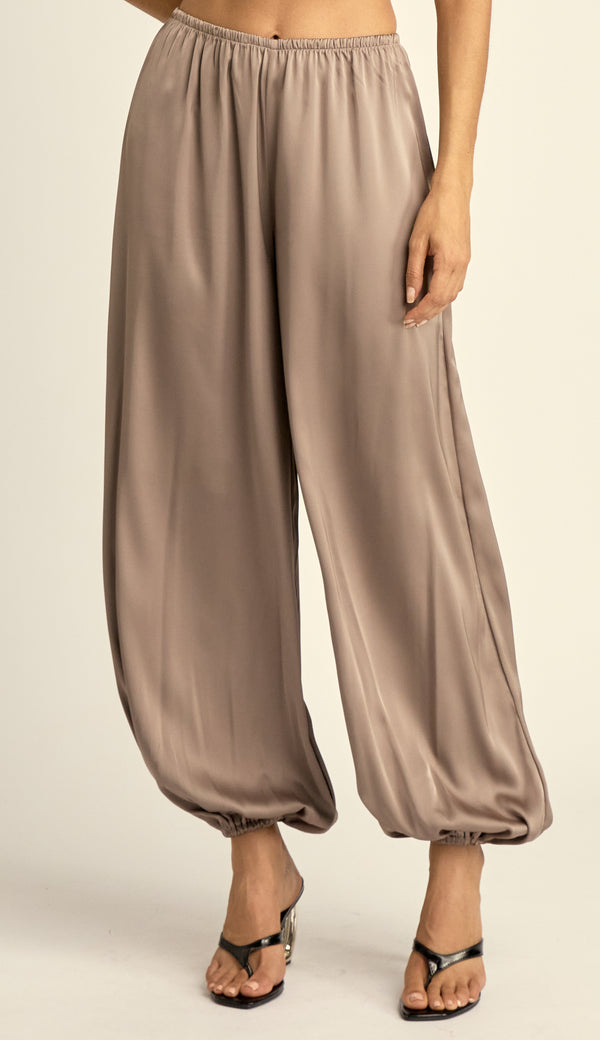 Calça Aladim Cetim Marcela Cinza | Laguna