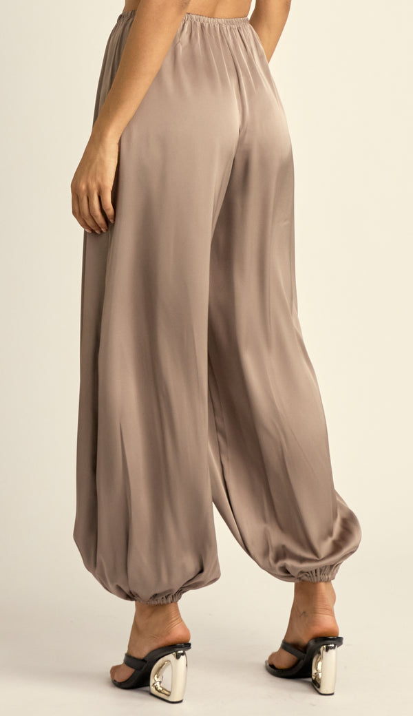 Calça Aladim Cetim Marcela Cinza | Laguna