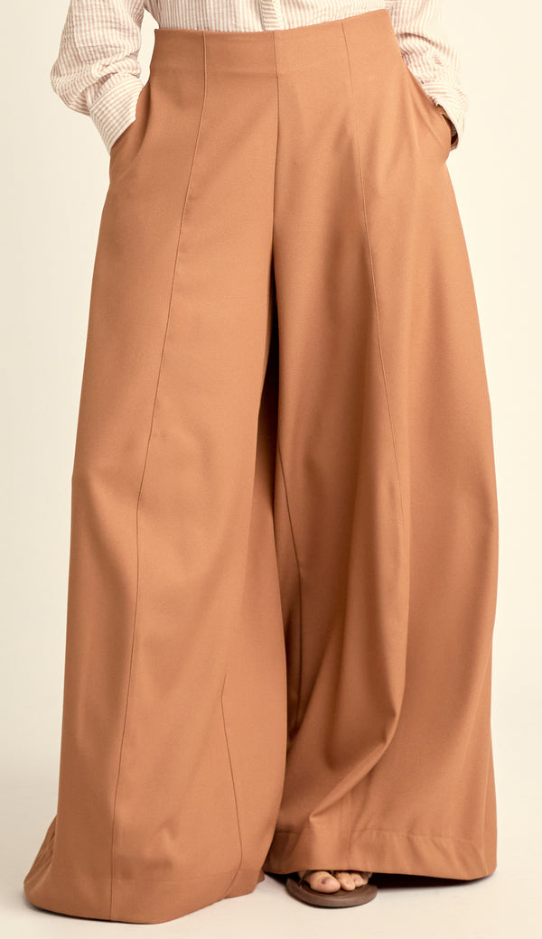 Calça Ballom Crepe Alfaiataria Alexa Mocha | Laguna