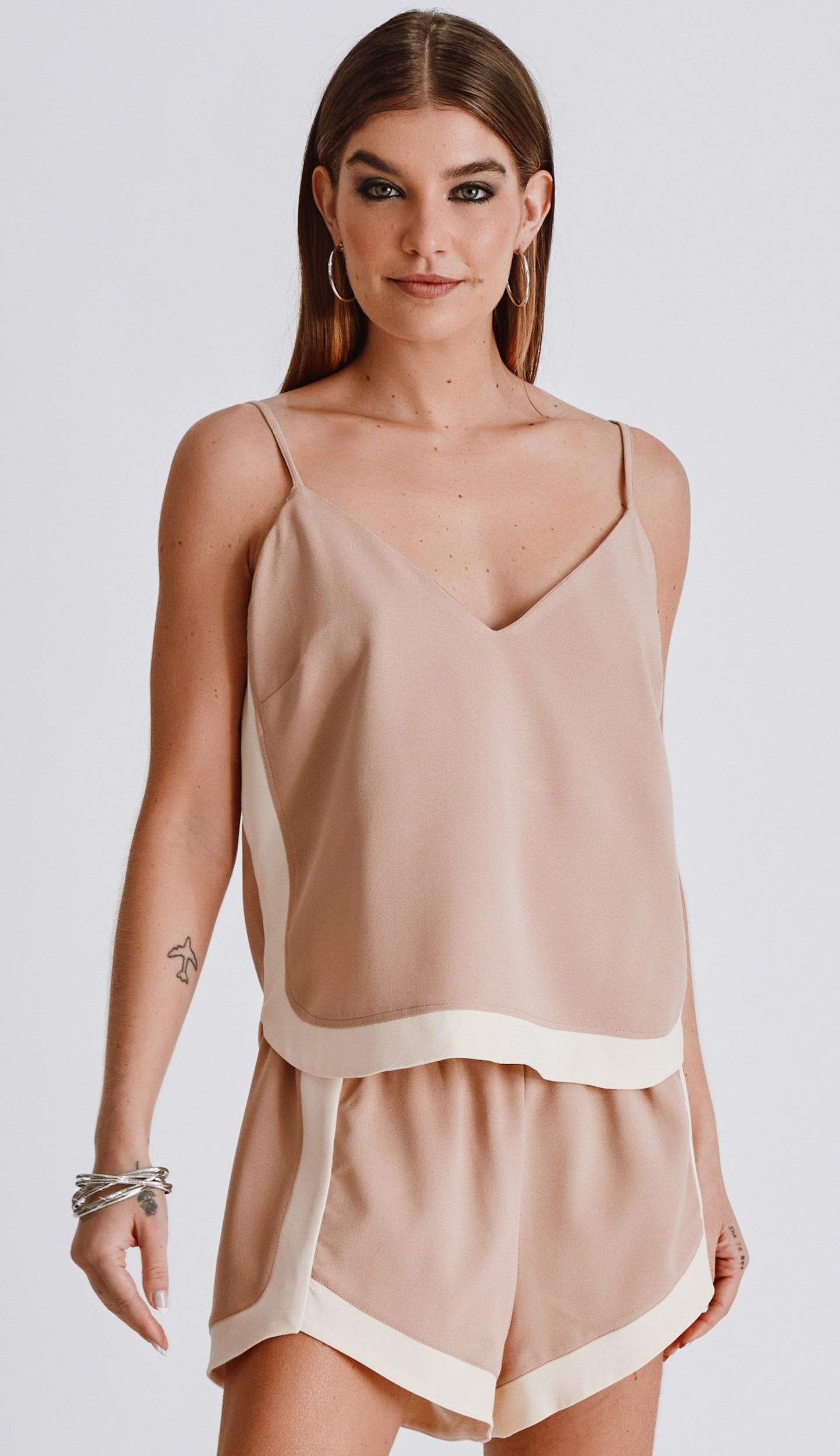 Conjunto Juno Caqui/chantilly