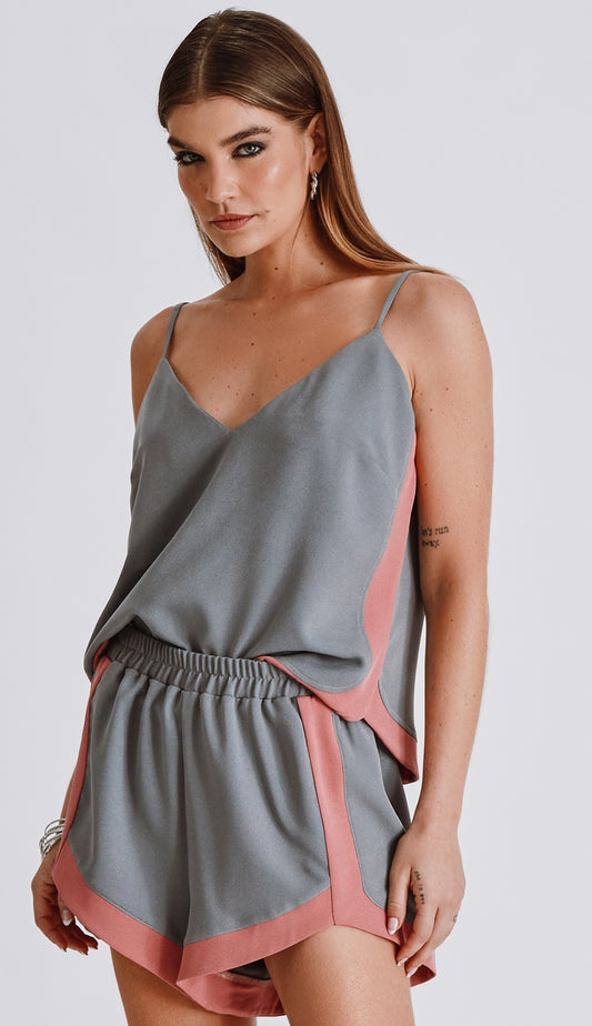 Conjunto Juno Cinza/rosê