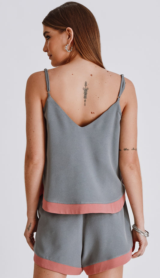 Conjunto Juno Cinza/rosê