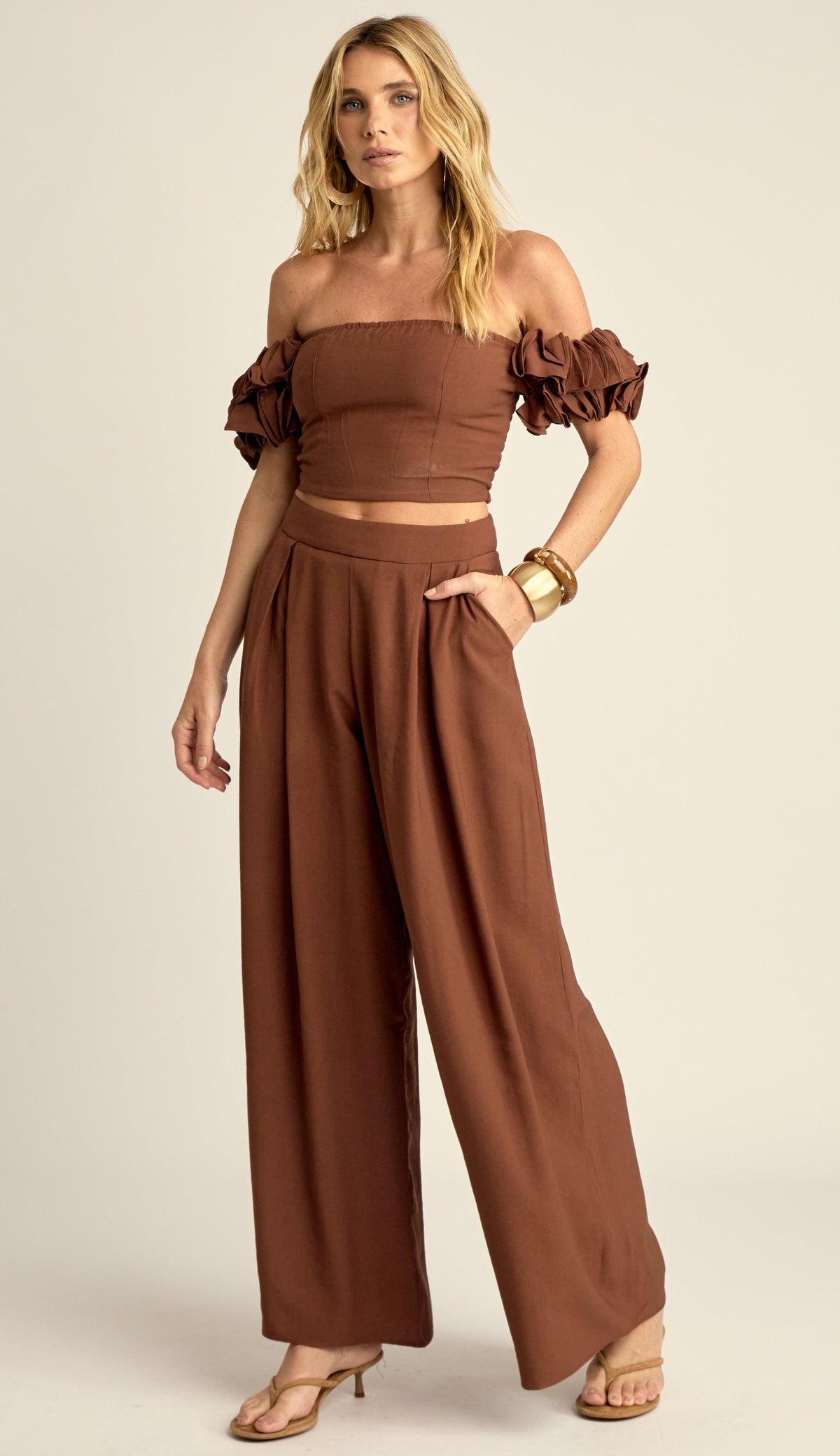 Conjunto Sarja de Alfaiataria Nala Café | Laguna