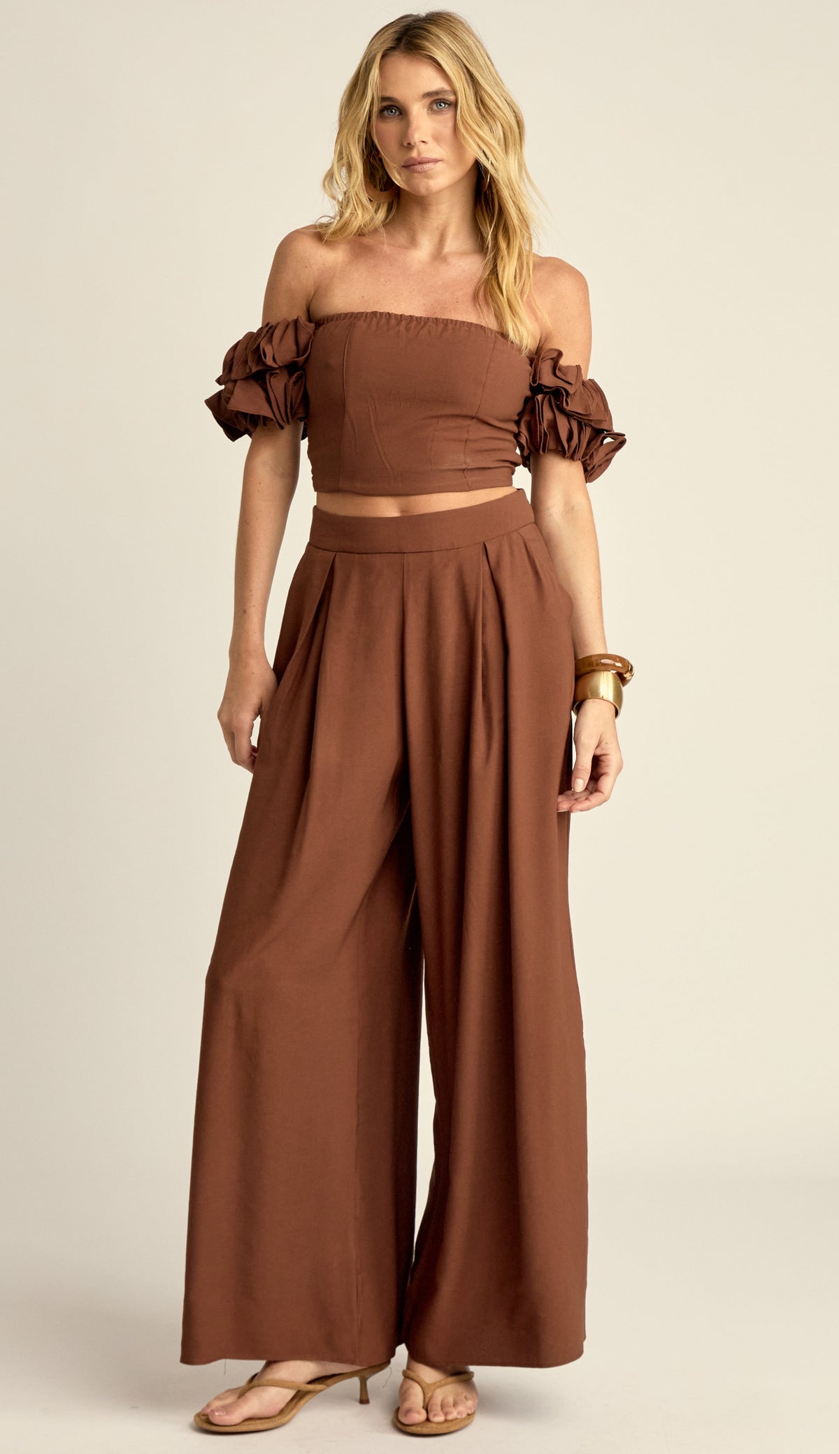 Conjunto Sarja de Alfaiataria Nala Café | Laguna