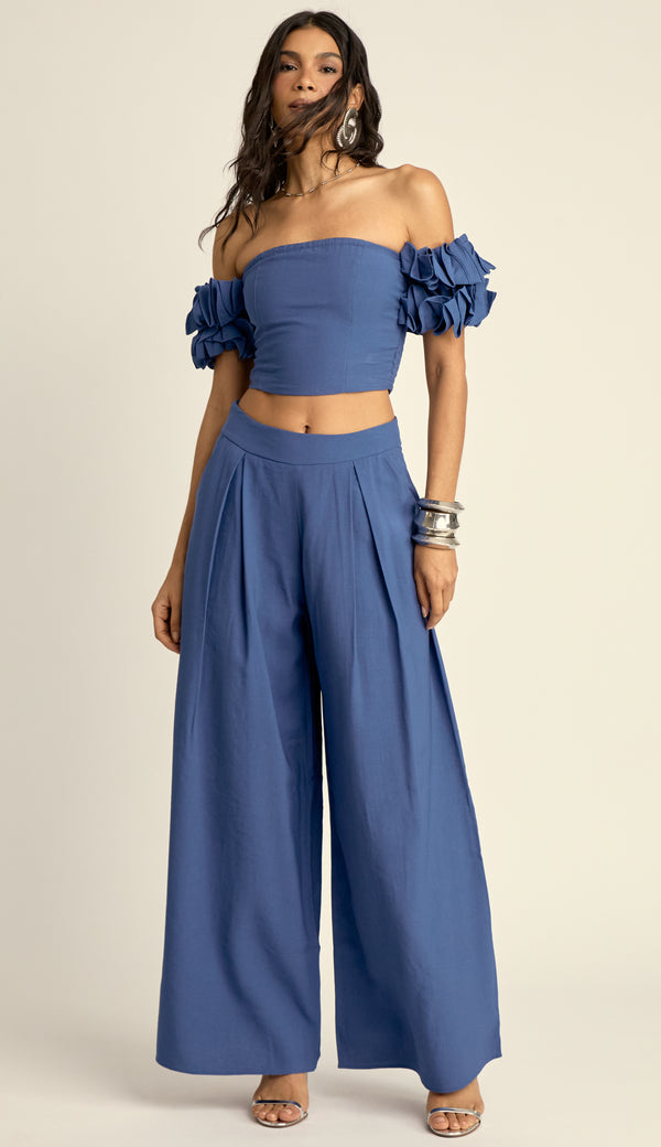 Conjunto Sarja de Alfaiataria Nala Azul | Laguna