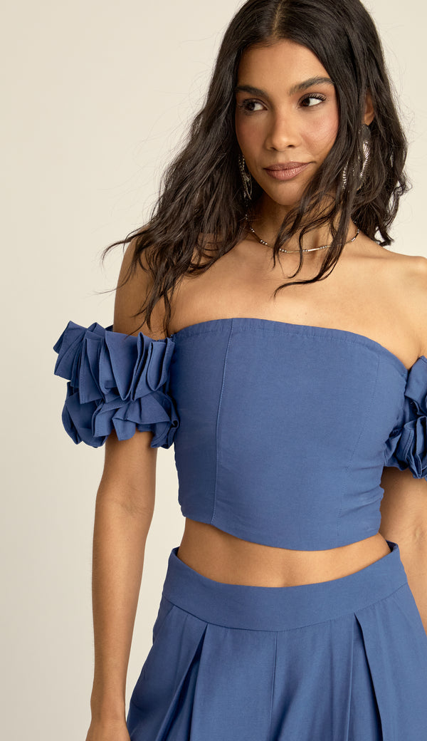Conjunto Sarja de Alfaiataria Nala Azul | Laguna