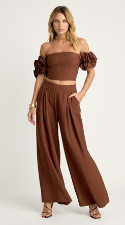 Conjunto Sarja de Alfaiataria Nala Mocha | Laguna