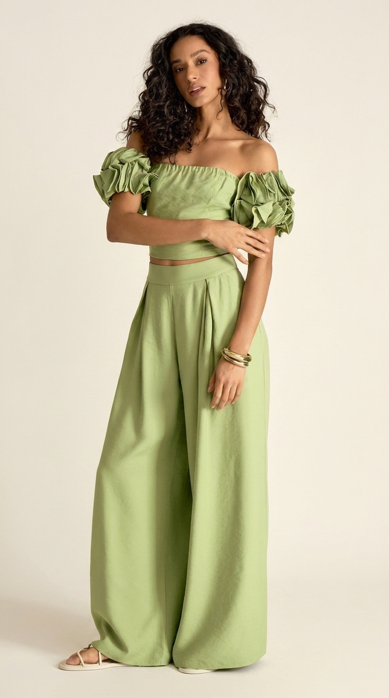 Conjunto Sarja de Alfaiataria Nala Verde | Laguna