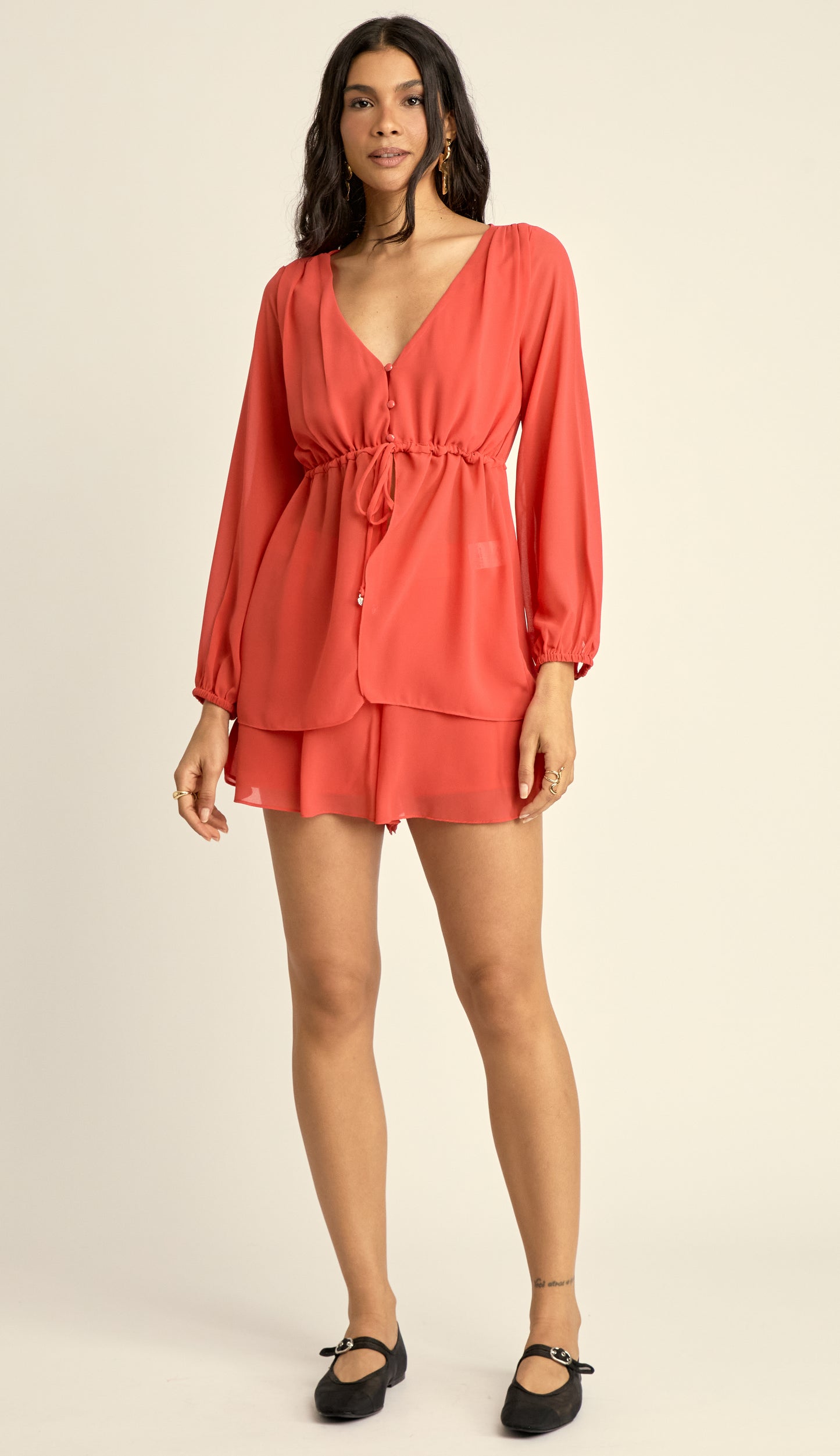 Conjunto Crepe Blusa e Shorts Ana Cereja | Laguna