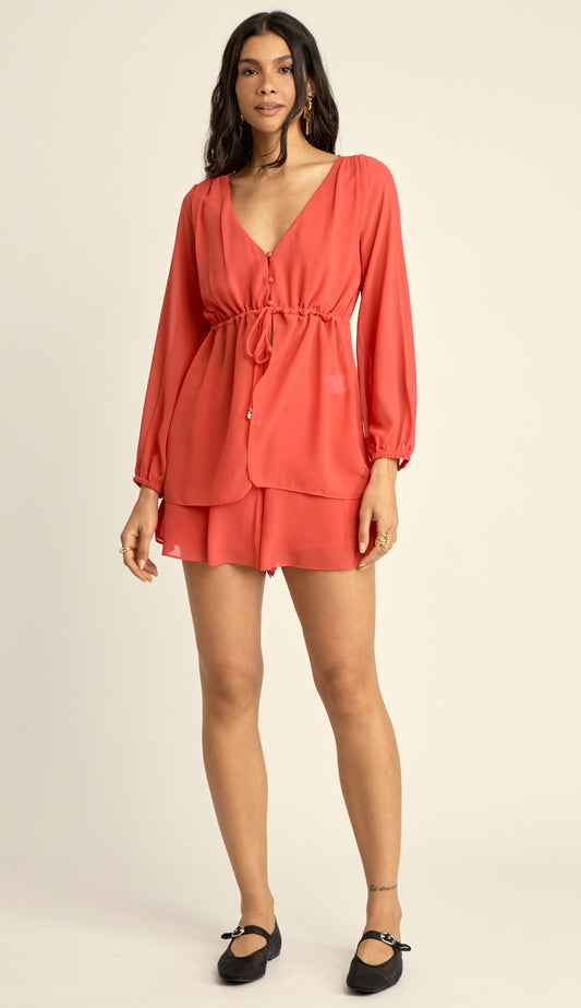 Conjunto Crepe Blusa e Shorts Ana Cereja | Laguna