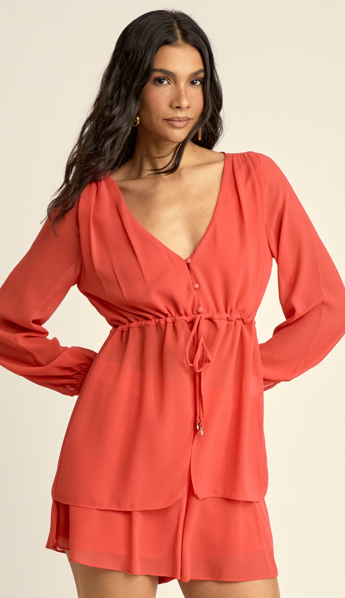 Conjunto Crepe Blusa e Shorts Ana Cereja | Laguna