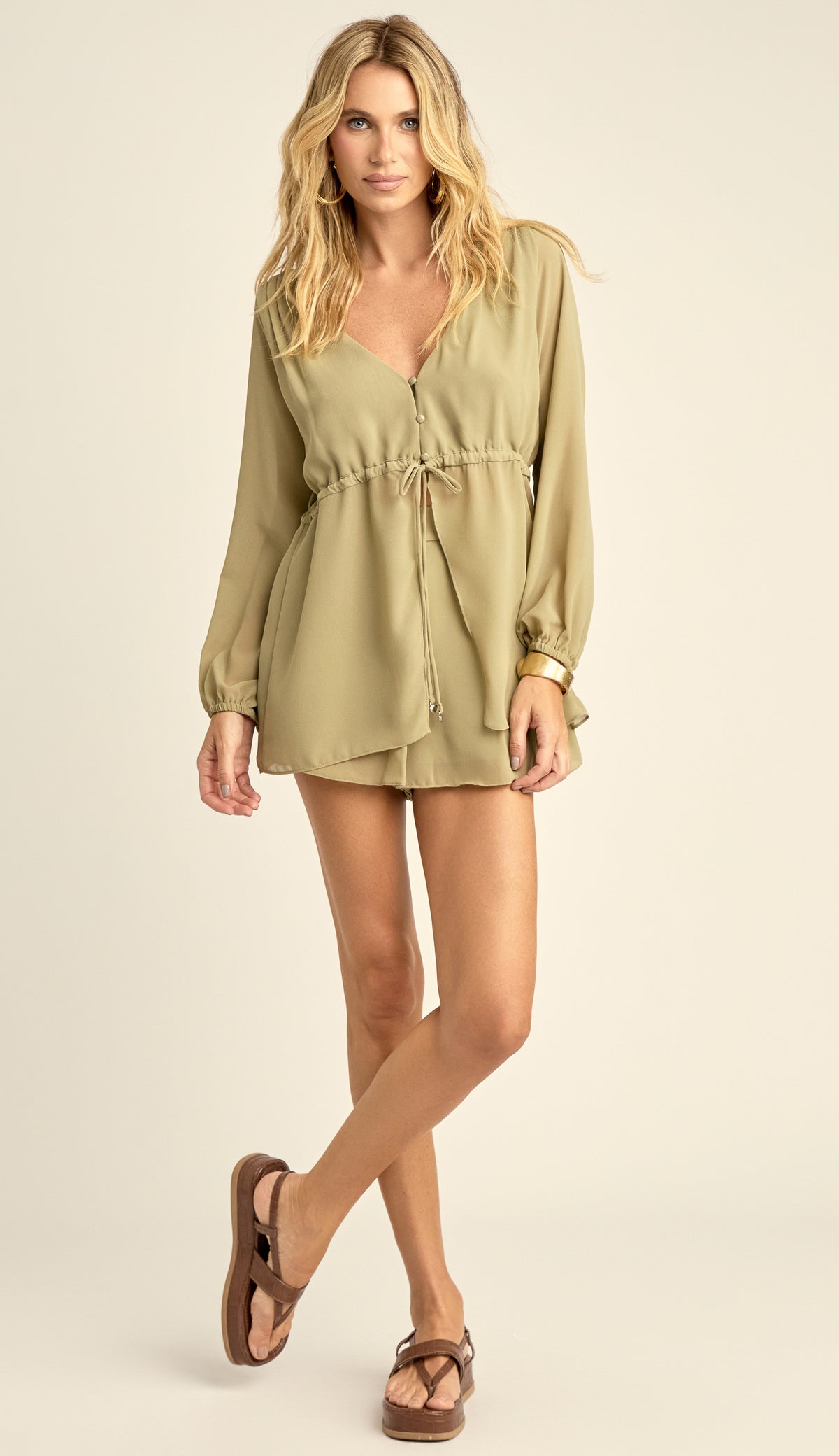 Conjunto Crepe Blusa e Shorts Ana Verde | Laguna
