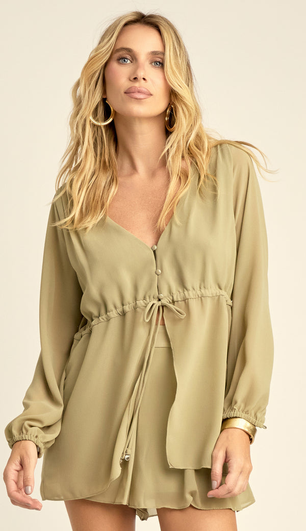 Conjunto Crepe Blusa e Shorts Ana Verde | Laguna