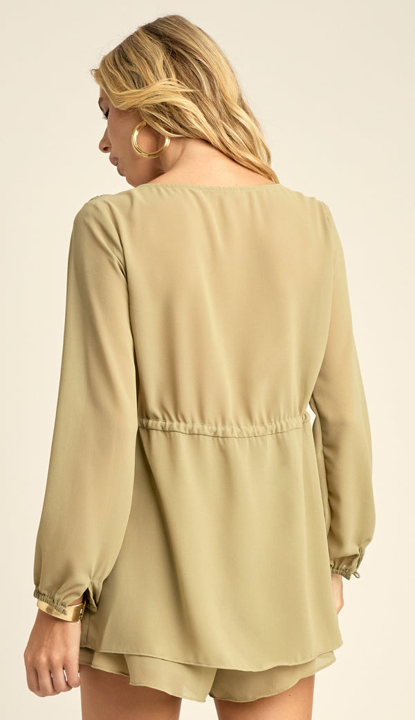 Conjunto Crepe Blusa e Shorts Ana Verde | Laguna