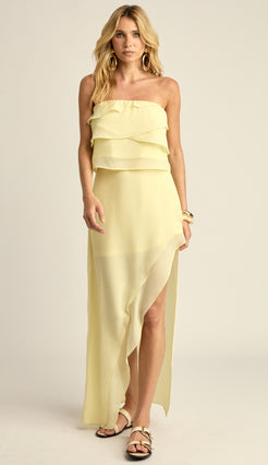 Conjunto Longo Festa Chiffon Brianna Manteiga | Laguna