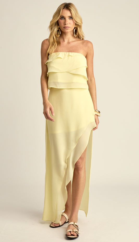 Conjunto Longo Festa Chiffon Brianna Manteiga | Laguna