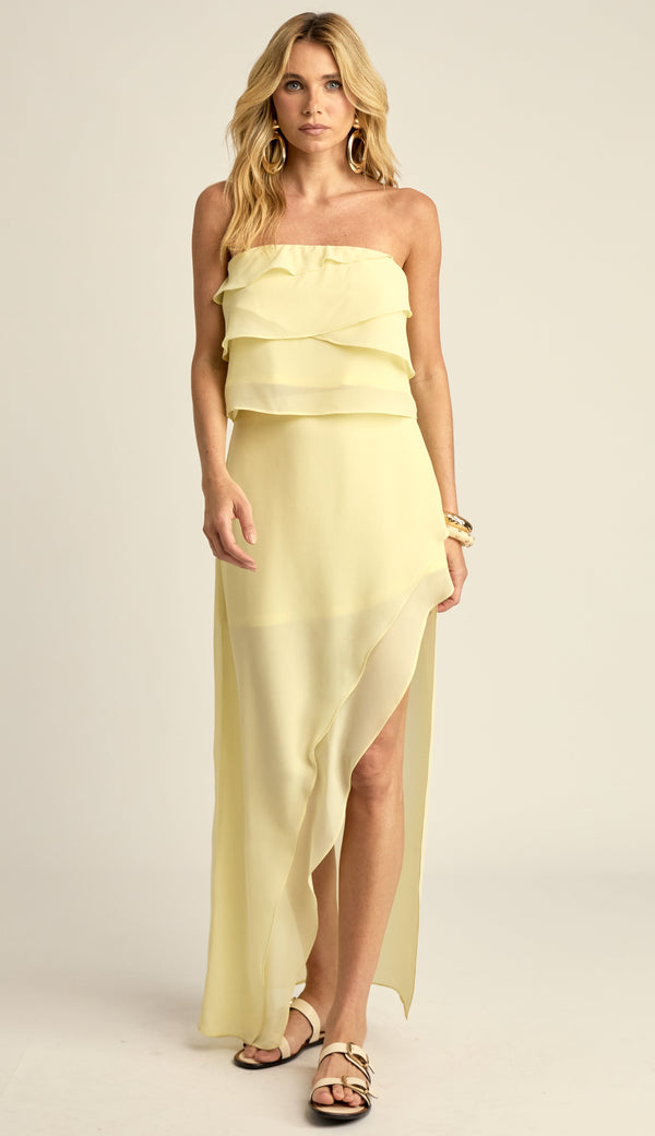 Conjunto Longo Festa Chiffon Brianna Manteiga | Laguna