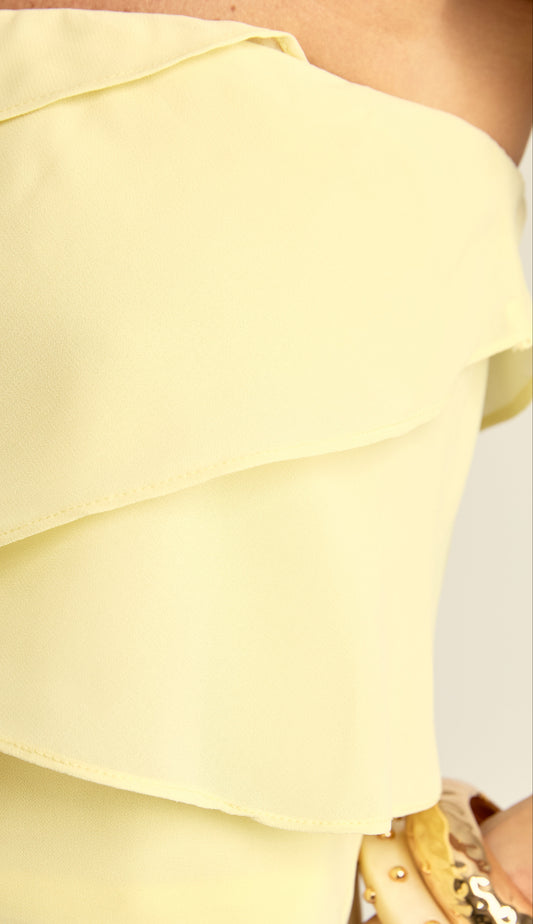 Conjunto Longo Festa Chiffon Brianna Manteiga | Laguna