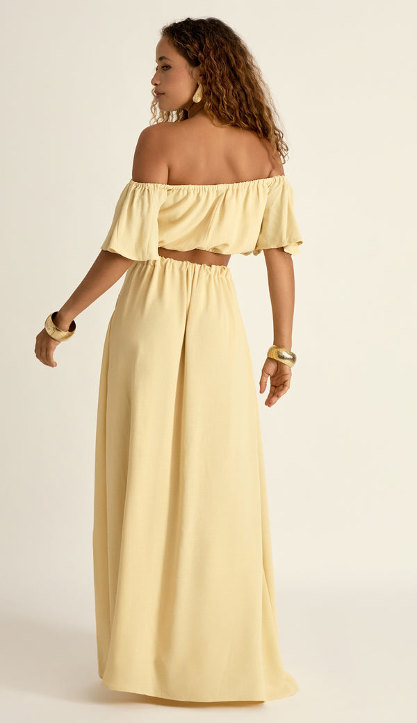 Conjunto em Crepe Texturizado com Efeito Amassadinho Berta Manteiga | Laguna