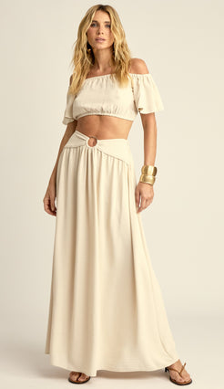 Conjunto em Crepe Texturizado com Efeito Amassadinho Berta Chantilly | Laguna