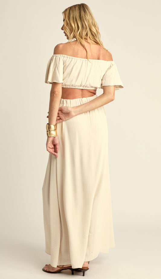 Conjunto em Crepe Texturizado com Efeito Amassadinho Berta Chantilly | Laguna