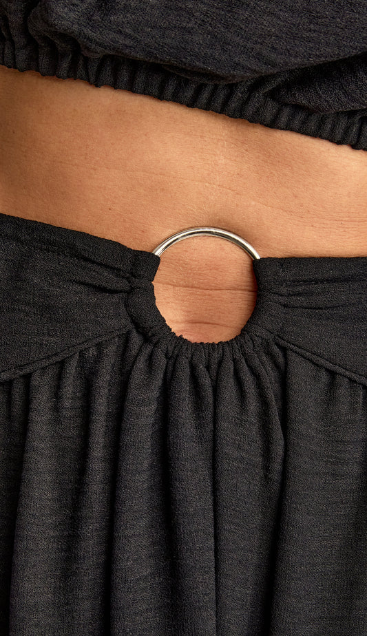 Conjunto em Crepe Texturizado com Efeito Amassadinho Berta Preto | Laguna