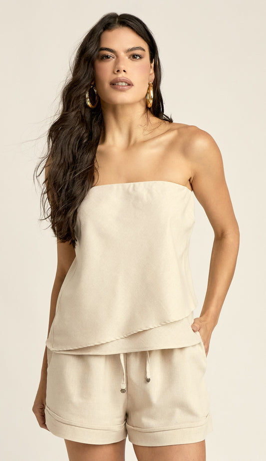 Conjunto Linho Blusa e Shorts Maria | Laguna