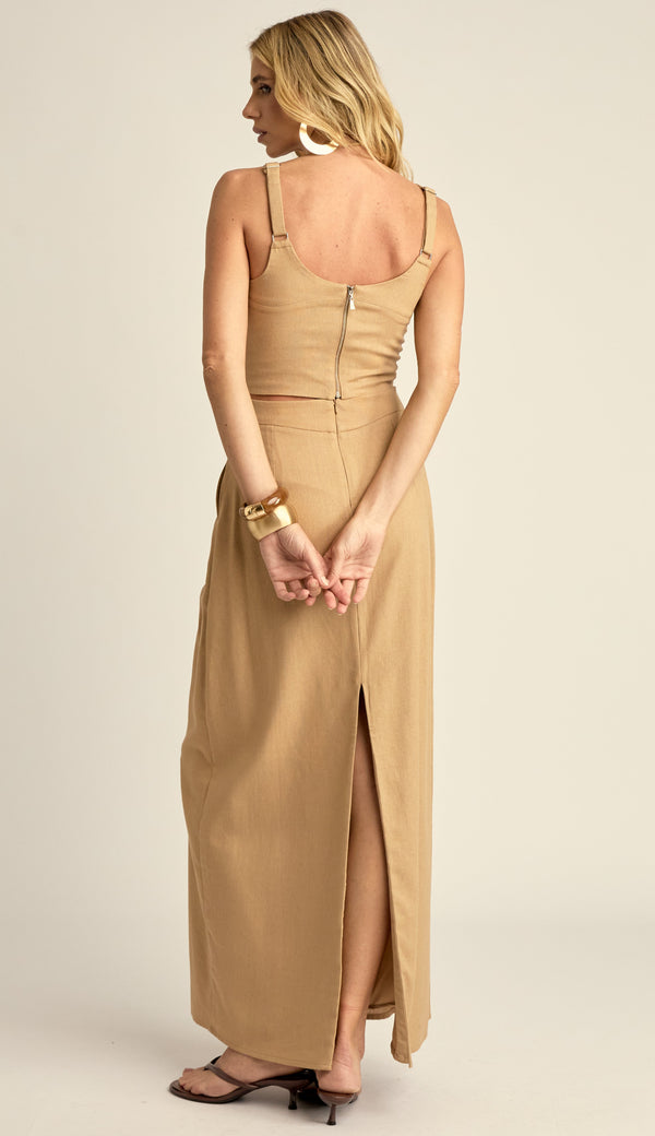 Conjunto em Linho Naomi Caqui | Laguna