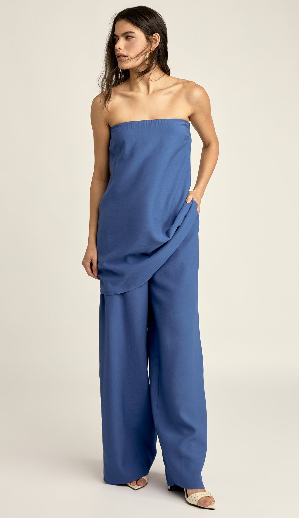 Conjunto Alfaiataria Viscose Kiara Azul Aço | Laguna