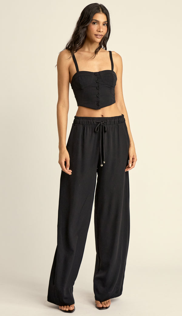 Conjunto Longo Crepe de Alfaiataria Luara Preto | Laguna