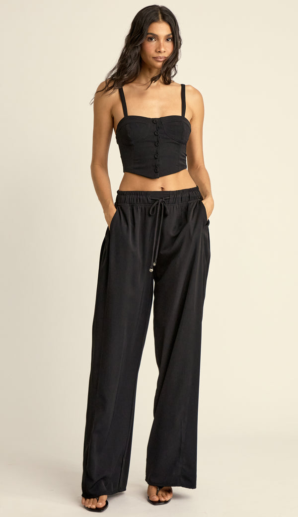 Conjunto Longo Crepe de Alfaiataria Luara Preto | Laguna