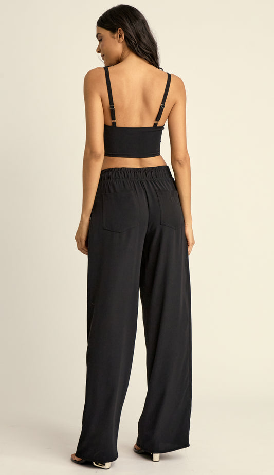 Conjunto Longo Crepe de Alfaiataria Luara Preto | Laguna