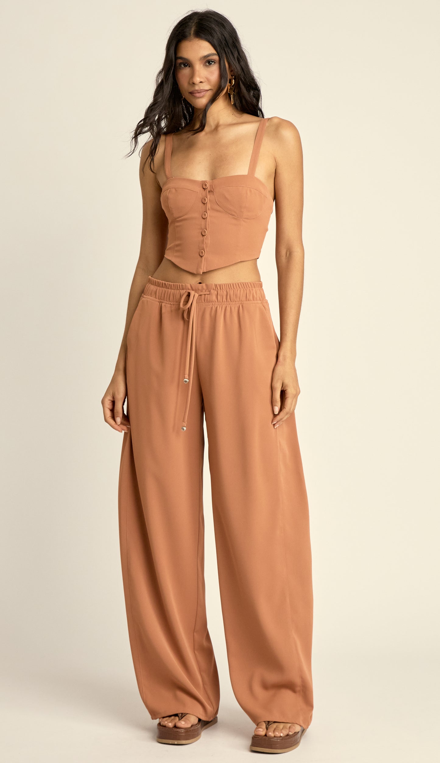 Conjunto Longo Crepe de Alfaiataria Luara Terra | Laguna
